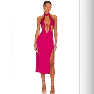Camila Coelho Vibrant Pink Backless Dress